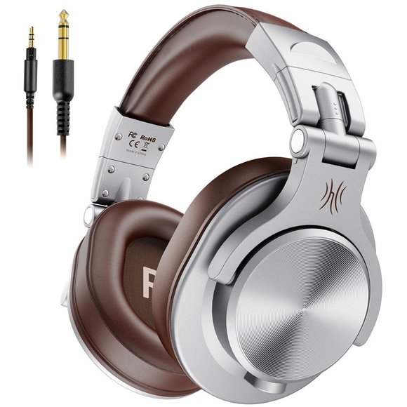 Wired Headphones Over-Ear Headset with Mic Long Cords & Dual Plugs & Shareport